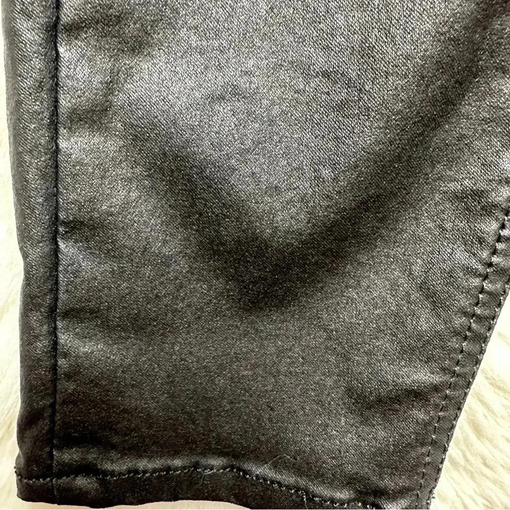 H&M Curvy Jeggings Ultra High Waist Ankle Black Coated Size 4 - Picture 8 of 16